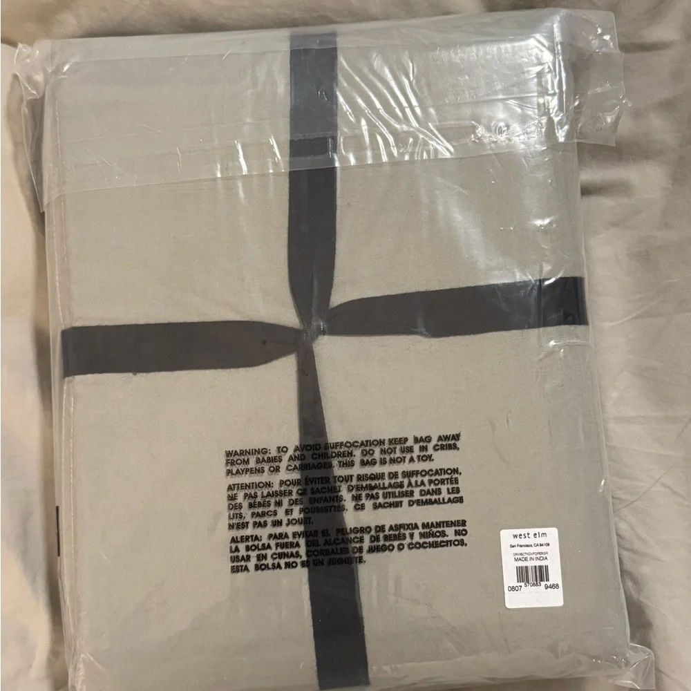 West Elm Grey Duvet Cover Cotton